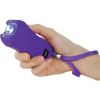 Rechargeable Runt 80,000,000 volt stun gun with flashlight and wrist strap disable pin Purple