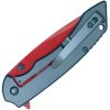 Assisted Open Folding Pocket Knife with Grey handle and Red Blade