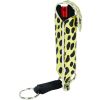 Wildfire 1.4% MC 1/2 oz pepper spray fashion leatherette holster and quick release keychain cheetah black/yellow